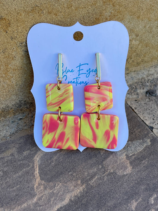 Polymer Clay Earrings with Resin